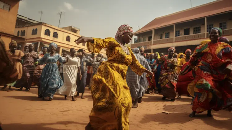 dancing in the market