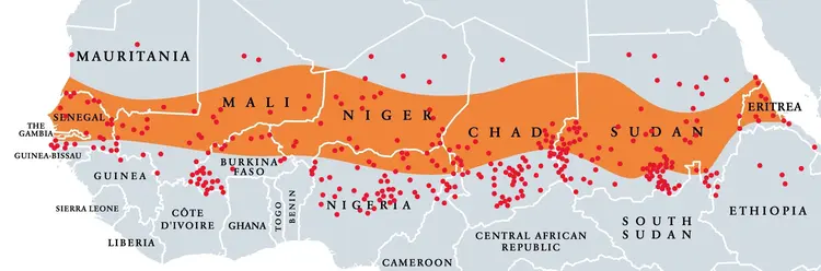 Map of Sahel with unreached people groups