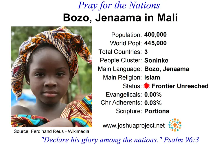 Prayer card for the Jenaama Bozo people of Mali