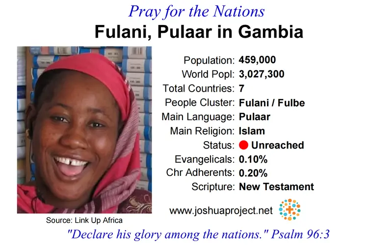 Prayer card for the Pulaar Fulani people of Gambia
