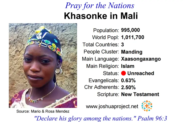 Prayer card for the Khasonke people of Mali