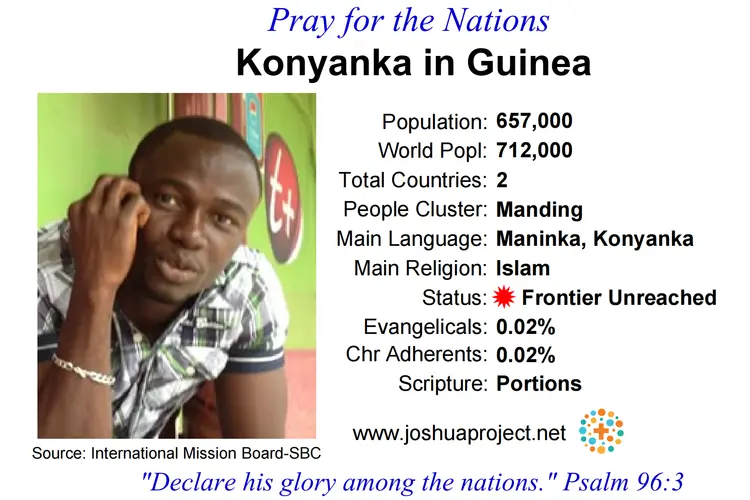 Prayer card for the Konyanka people of Guinea