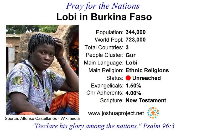 Prayer card for the Lobi people of Burkina Faso