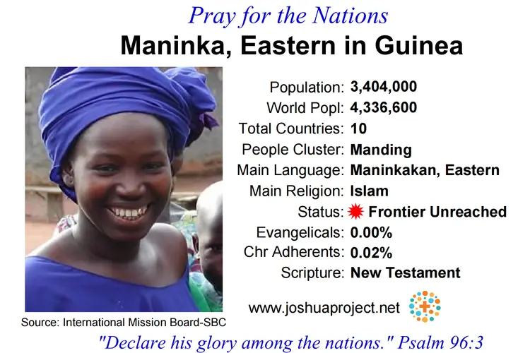 Prayer card for the Eastern Maninka people of Guinea