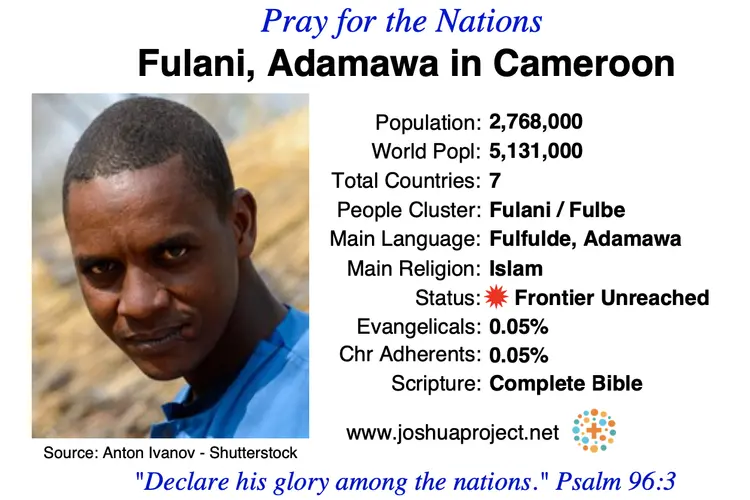Prayer card for the Adamawa Fulani people of Cameroon