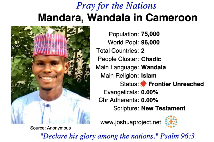 Prayer card for the Wandala Mandara people of Cameroon