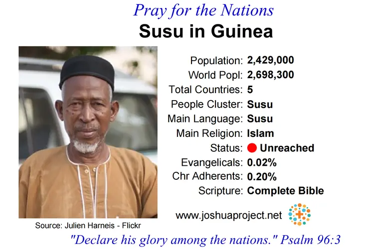 Prayer card for the Susu people of Guinea