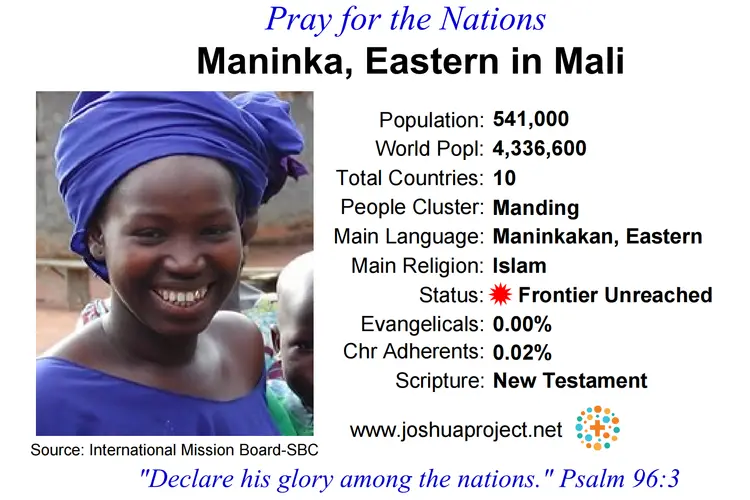 Prayer card for the Eastern Maninka people of Mali
