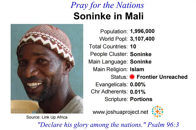 Prayer card for the Soninke people of Mali